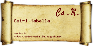 Csiri Mabella névjegykártya